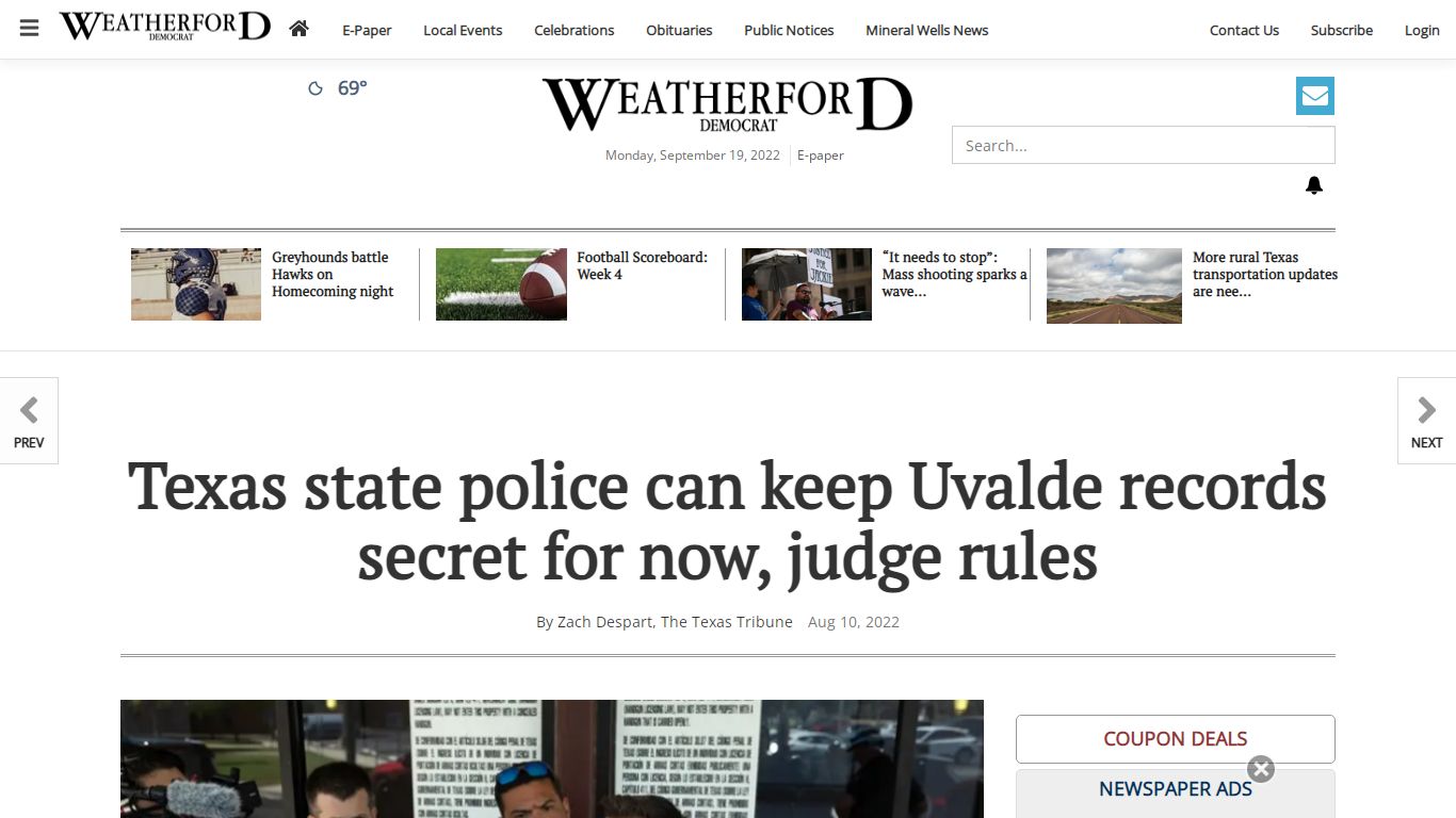 Texas state police can keep Uvalde records secret for now, judge rules ...